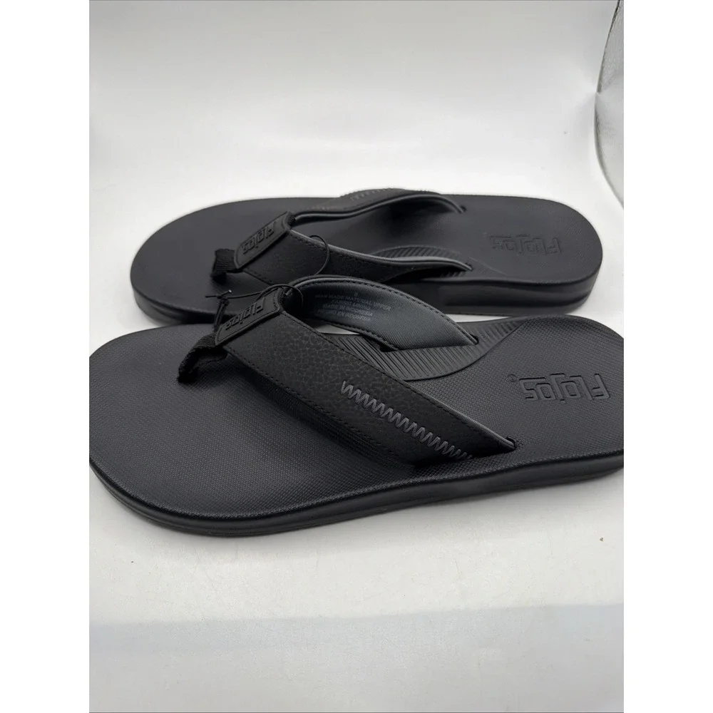 Flojos Mens‎ Black Sandals Tan Flip Flop Shoes Memory Foam Water-Resistant-10